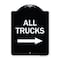 Signmission Driveway All Trucks W/ Right Arrow Heavy-Gauge Aluminum Architectural Sign, 24" x 18", BW-1824-24129 A-DES-BW-1824-24129 - alternate 1